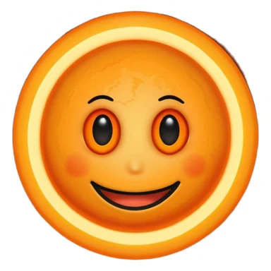 make a blackhole, accretion disk and all, with an orange smiley face, black head, orange ring, orange eyes, orange mouth, no other details sticker