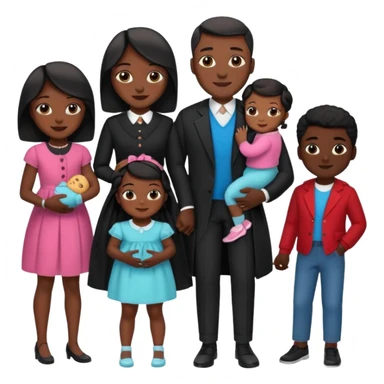 A fam of 7 mom dad big bro big sis middle sis and 2 baby we r black skin coulor and we r fine and baddies sticker