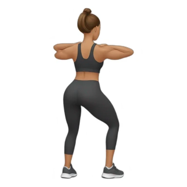  woman doing squats whith only leg sticker