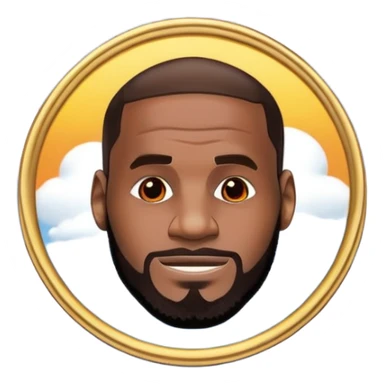 lebron james coin emoji  and text on the emoji niggas in the sky sticker
