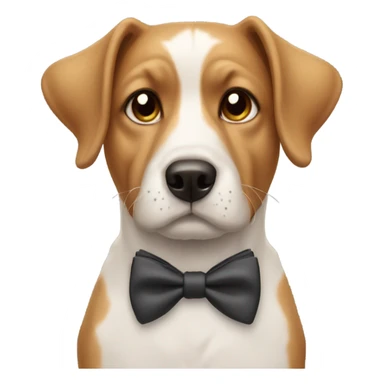 Dog wearing a bow  sticker