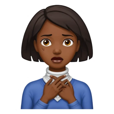 👩🏽 with hands choking her neck sticker