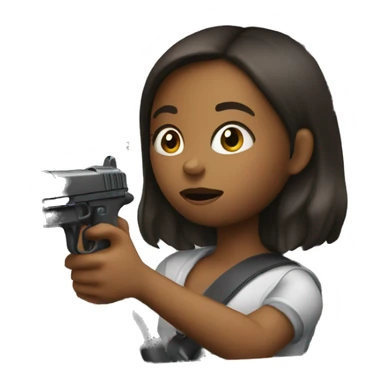 girl driving with toy gun sticker