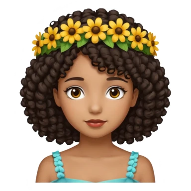 Menina de cabelo cacheado preto e abaixo do ombro  sticker