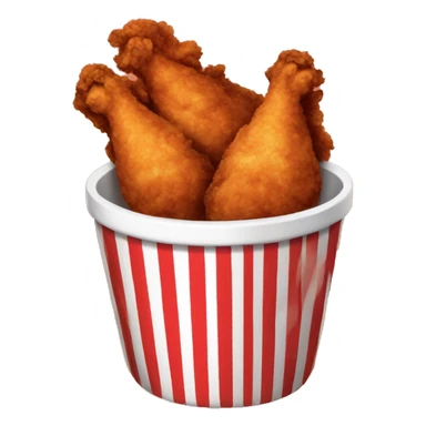 Red and white striped cup of fried chicken sticker