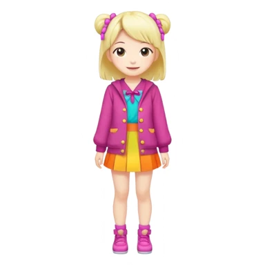 Kawaii girl Japanese full body sticker