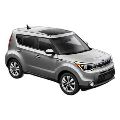 cartoon grey kia soul car isometry sticker