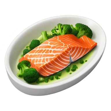 salmon and broccoli sticker