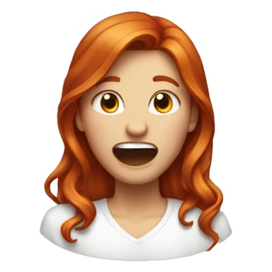 Redhead cry laughing emoji sticker
