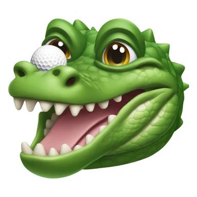 Alligator with golf ball in mouth sticker
