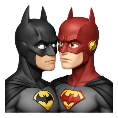 Batman and The Flash kissing sticker