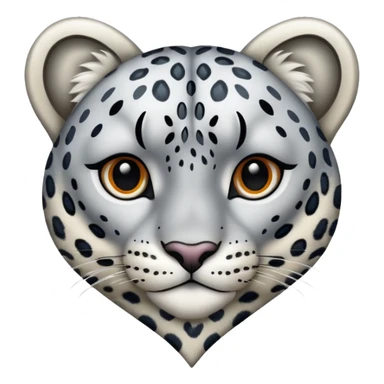 Realistic snow-Leopard-patterned heart sticker