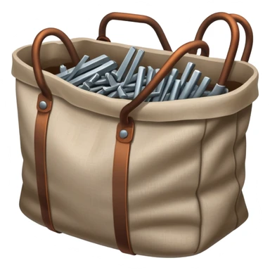 Linen Opened bag full of iron bar sticker