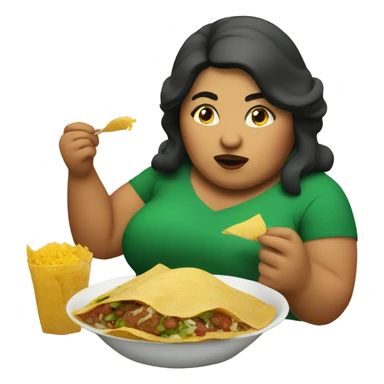 Fat mexican woman eating  sticker