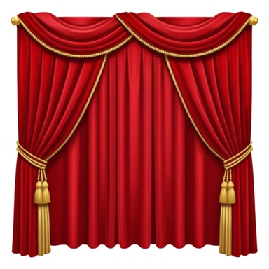 Simple red curtains  sticker