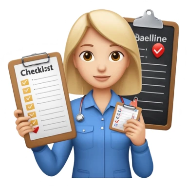 Emoji-style character holding clipboard with checklist: “1. Know baseline 2. Track 30 days 3. Play offense”, background with upward financial graph sticker