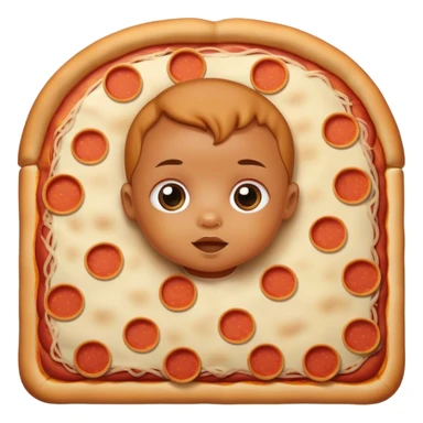 Baby made of pizza sticker