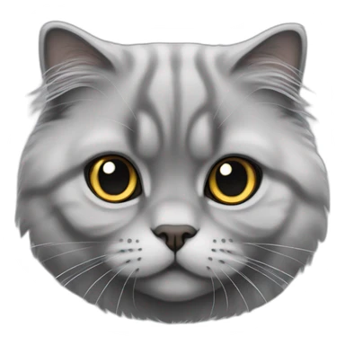 all grey Scottish Fold Cat long hair sticker