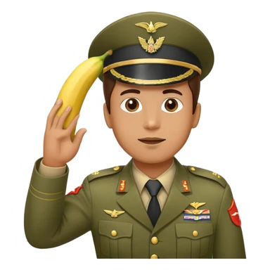 Man doing a salute with a banana in his hand  sticker