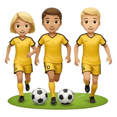 kids play soocer in yellow dress, boys sticker