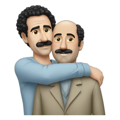 borat hugs caucasian man sticker
