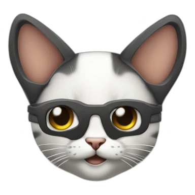 Casque avec des oreilles de chat dessus sticker