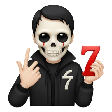 death holding number 7 in his hand sticker