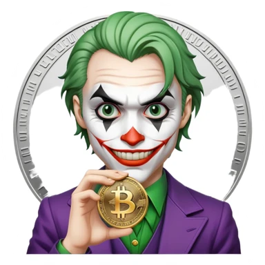 Joker with Cryptocurrency Logo Thin Coin sticker