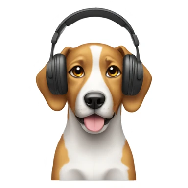 Dog with headphones  sticker