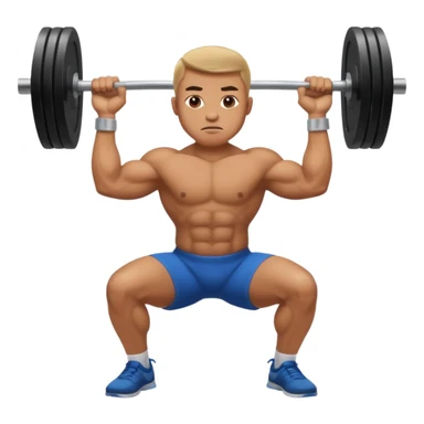 man doing barbell squat sticker