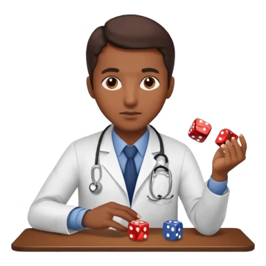 un doctor jugando a los dados sticker