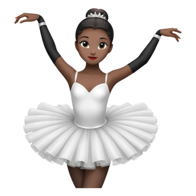 Black swan ballerina emoji from a far to see the whole body dancing sticker
