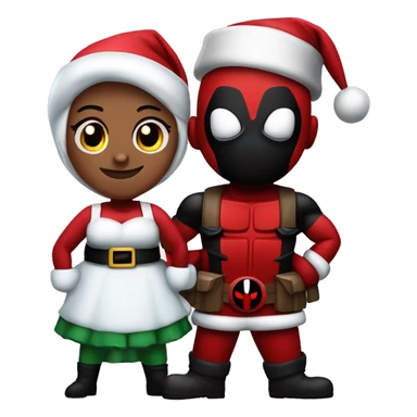 Deadpool as Santa and Wolverine as Mrs.Clause sticker