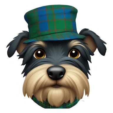 Scottie dog in a green and blue tartan tam  sticker