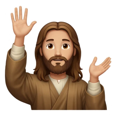 Jesus with one hand raised sticker