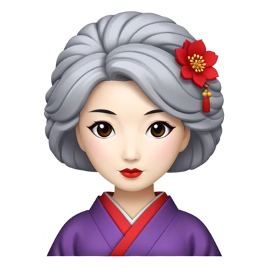 Geisha in her 40s with gray hair sticker