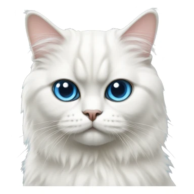 Exotic Persian cat, white cat, blue eyes  sticker