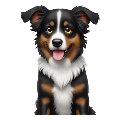 Small black australian shepherd dog Halloween costume  sticker