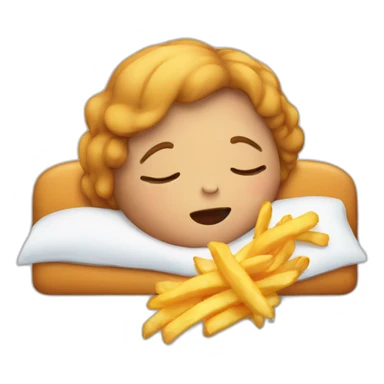girl sleeping and she's dreaming she ate frenchfries sticker