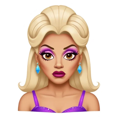 Drag queen with a disgusted face expression sticker