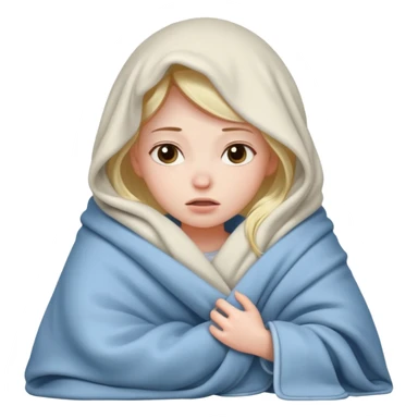 Girl Freezing in bed with blanket sticker