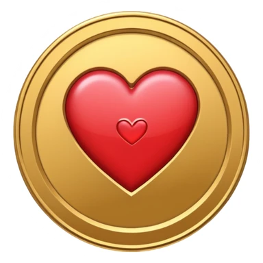 vilet coin with heart sticker