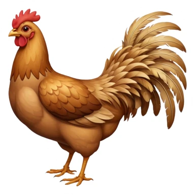 skinny light brown chicken full body no comb sticker