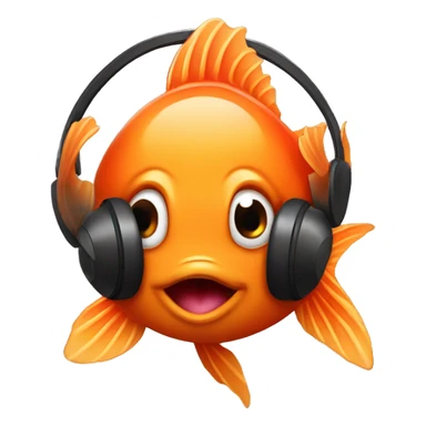Goldfish wearing headphones  sticker