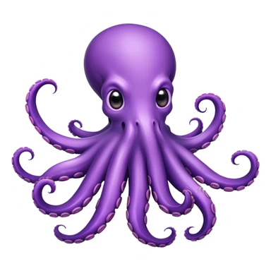 cute purple octopus with eight tentacles sticker