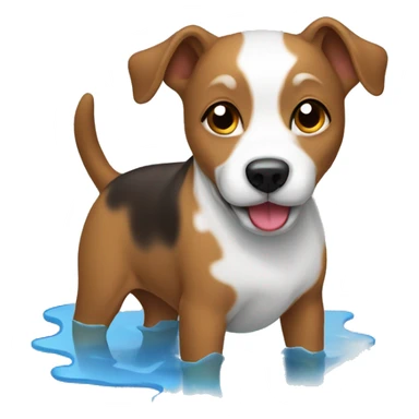 Dog with puddle sticker