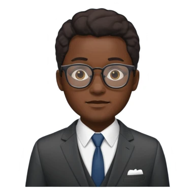 black man in suits wearing glasses sticker