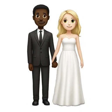 Interracial marriage white woman black man happy sticker