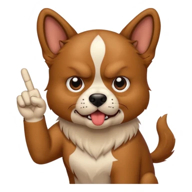Dog giving middle finger sticker