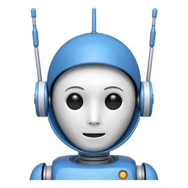 tête de robot cosmonaute bleu et blanc avec une antenne sticker